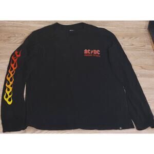 Black AC/DC Men's  Long Sleeve T-shirt Size Small Pre-owned Rock and Roll
